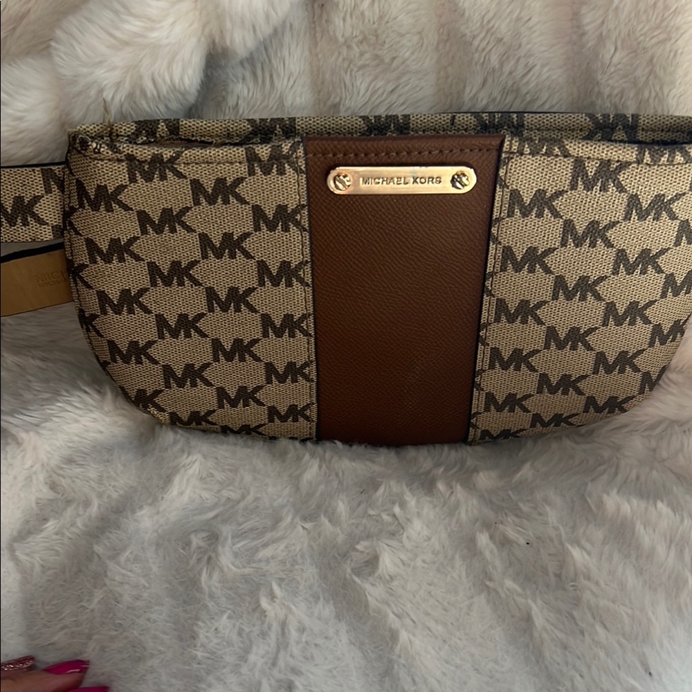 Michael Kors Brown and Tan Belt Bag S/M EUC